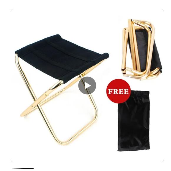 Waiting In-Line Convention Events Mini Folding Stool - Gold - Picture 5 of 7